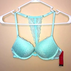 NWT Racerback Lacy Push-up Bra 34A Mint Green